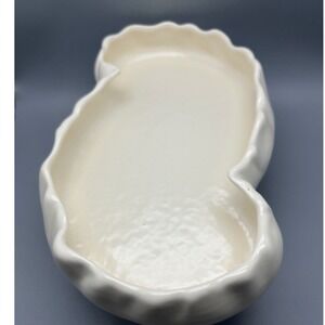 Vintage Haeger cream off white shallow planter‎ abstract shape Mid Century USA